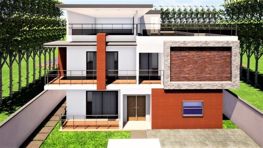 Villa duplex issue de la transformation d’une villa basse