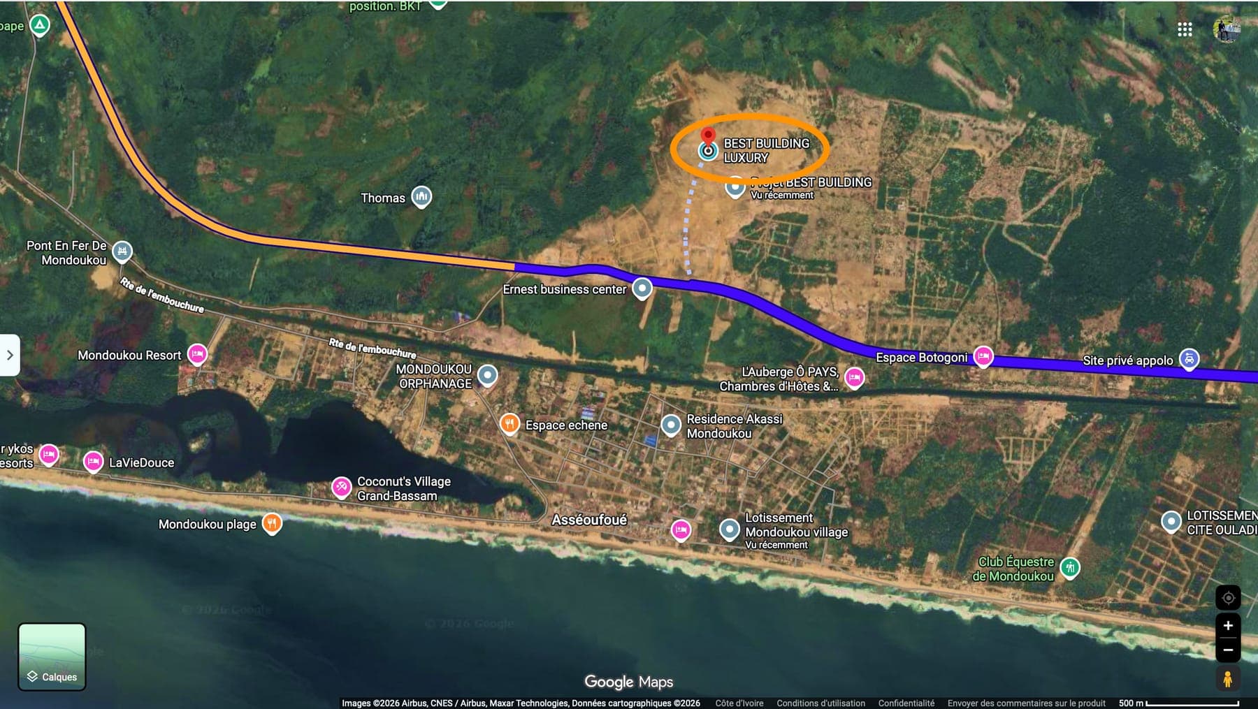 Vue satellite de la localisation du programme BEST BUILDING LUXURY